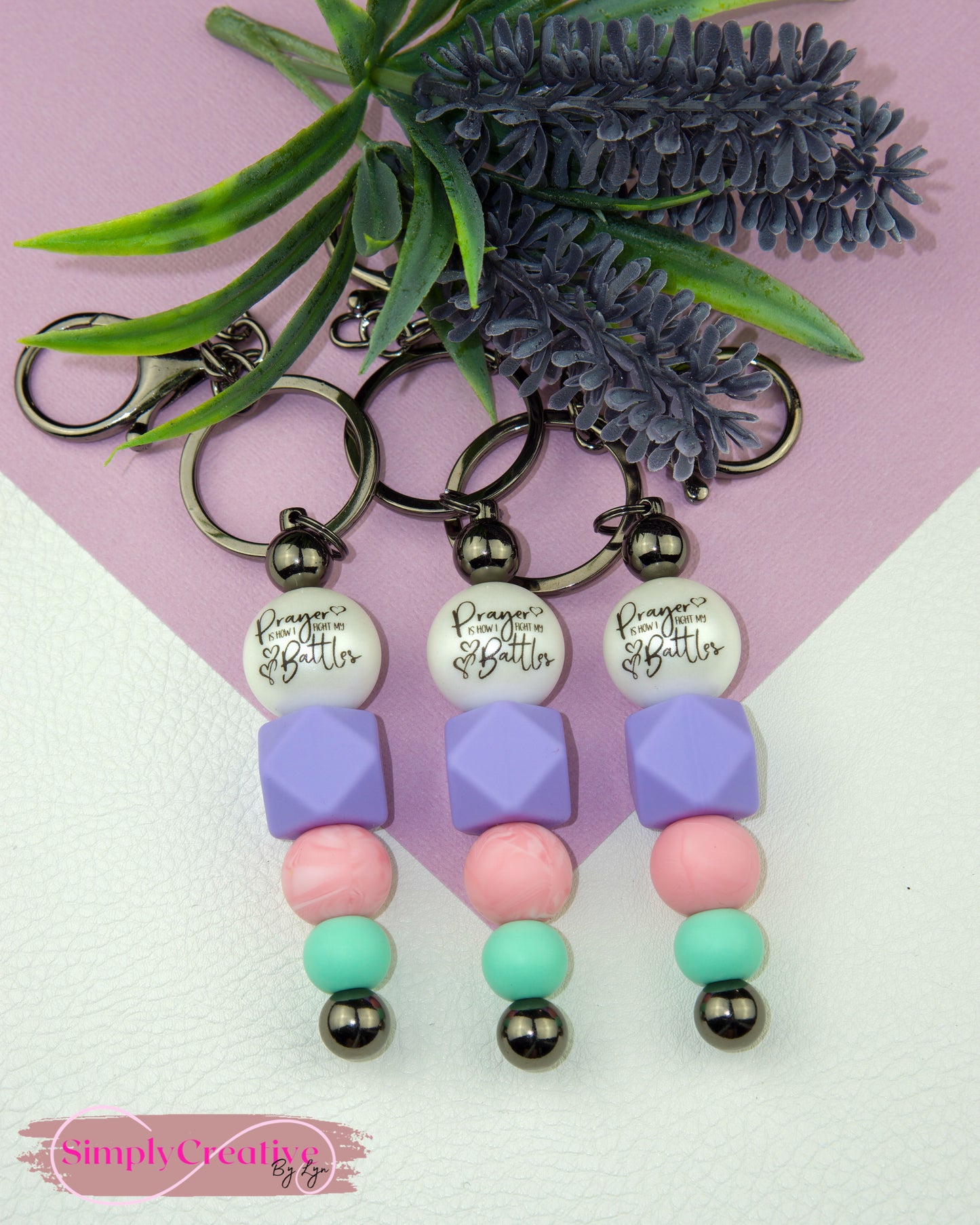 Prayer Is How I Fight My Battles Metal Bar Keychain