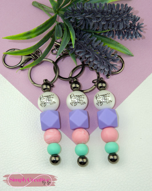 Prayer Is How I Fight My Battles Metal Bar Keychain