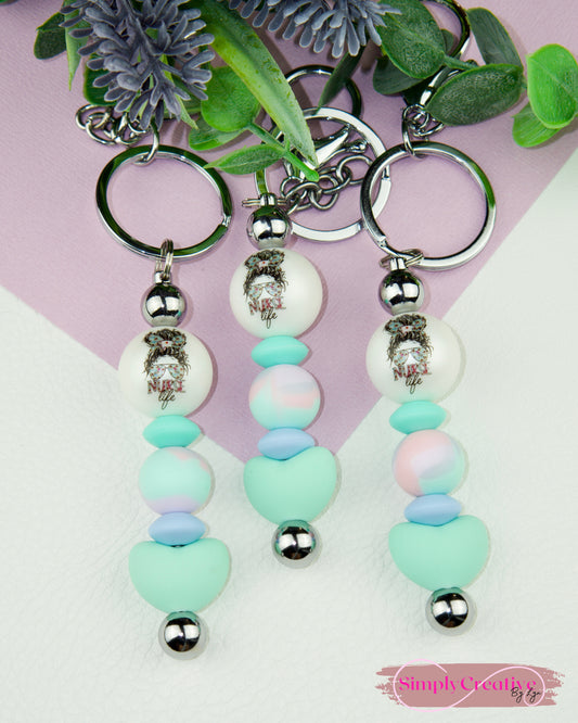 Nurse Life Metal Bar Keychain