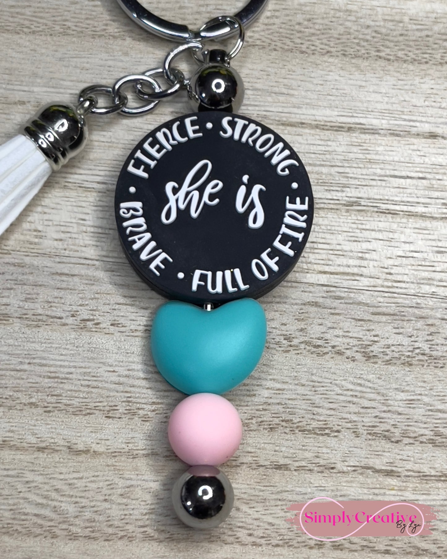 She Is Brave She Is Fierce She Is Strong She Is Full Of Fire Keychain