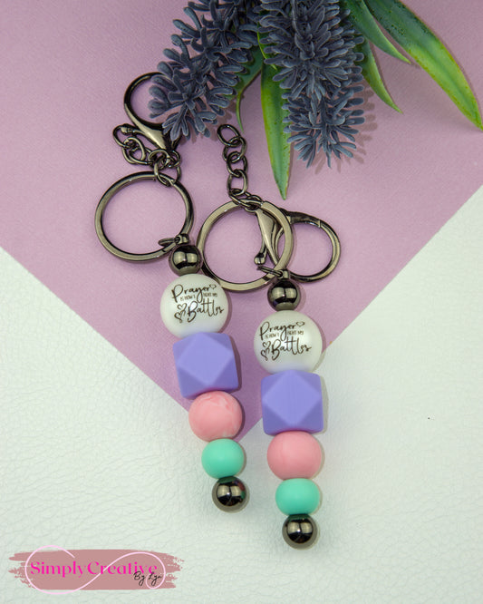 Prayer Is How I Fight My Battles Metal Bar Keychain